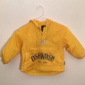 OshKosh Yellow Light Weight Rain Jacket Size 2/3
